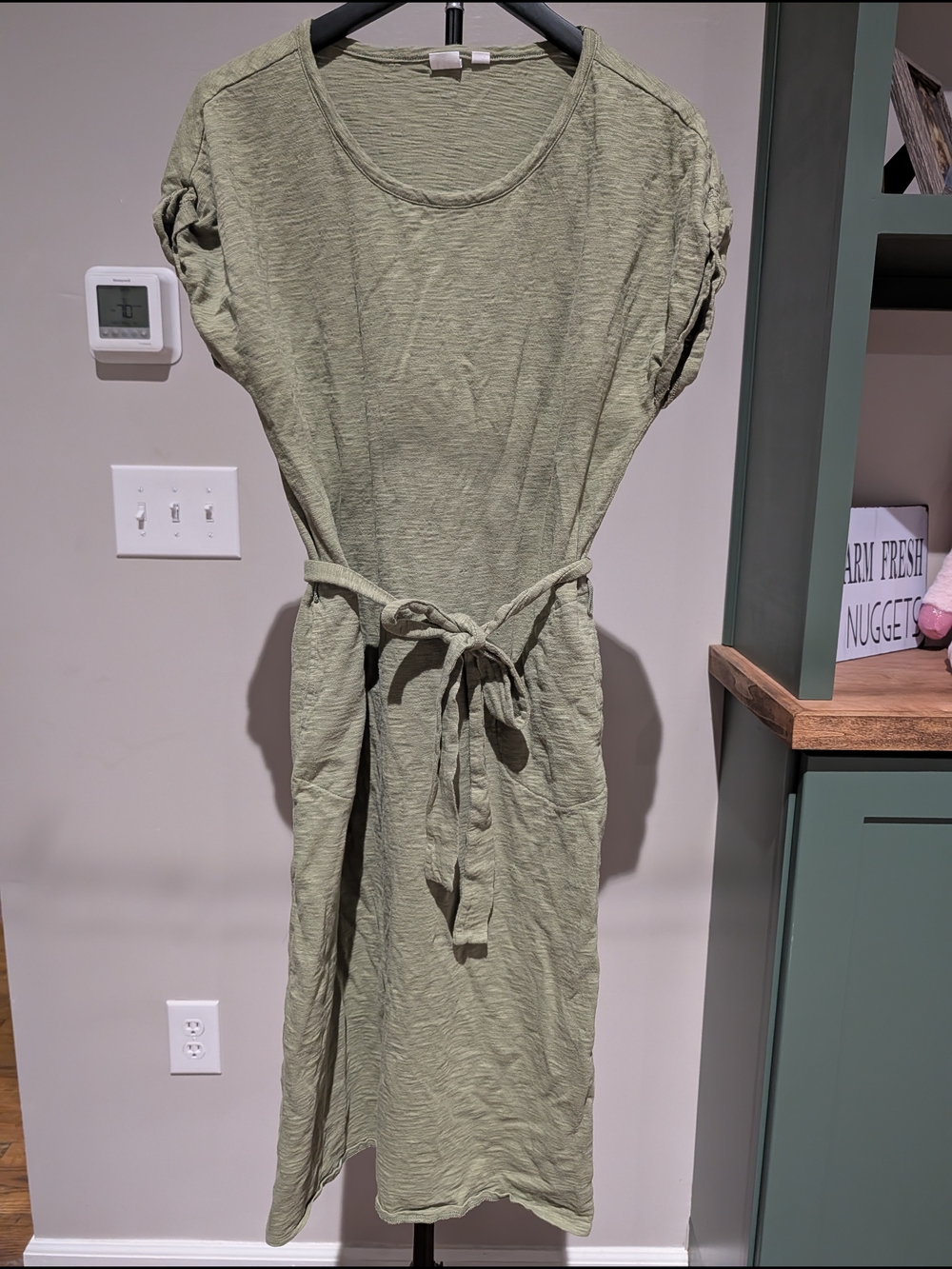 GAP Women's Sage Green Tie-Waist Dress